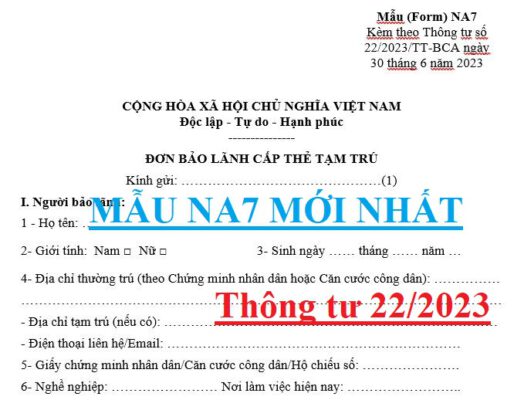 Tải Mẫu đơn NA7 mới nhất