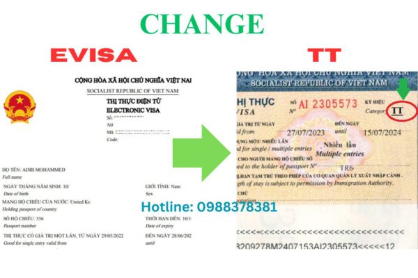 Chuyển đổi visa điện tử sang visa thăm thân