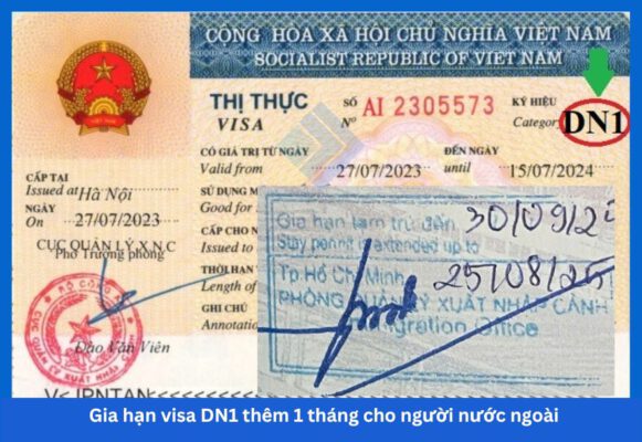 Gia hạn visa DN1 thêm 1 tháng cho người nước ngoài